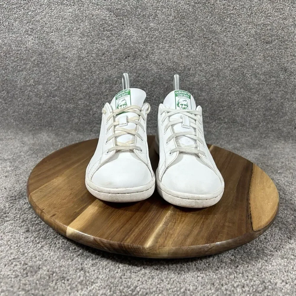 Adidas Originals Stan Smith Kids Youth Size 3 White Green Athletic Shoes Used